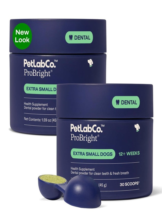 PetLab Co. ProBright Dental Powder - Dog Breath Freshener - Teeth Cleaning Made Easy – Targets Tartar & Bad Breath - Formulated for Extra Small Dogs - Pack of 2 - Image 1
